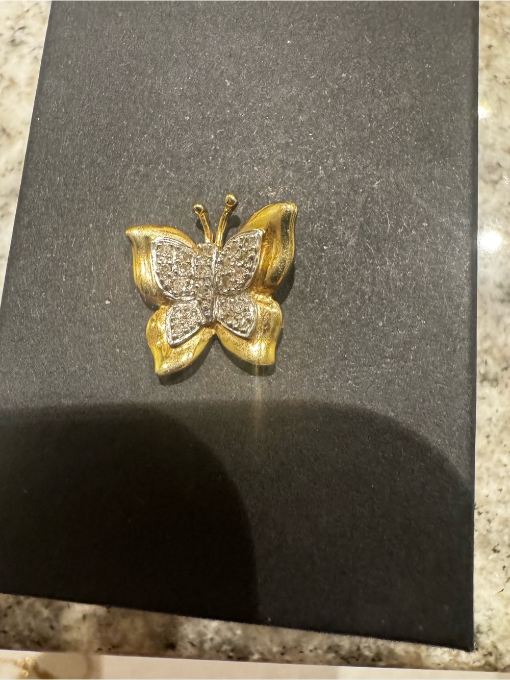 10 KT • Gold • Diamond Butterfly • Vintage